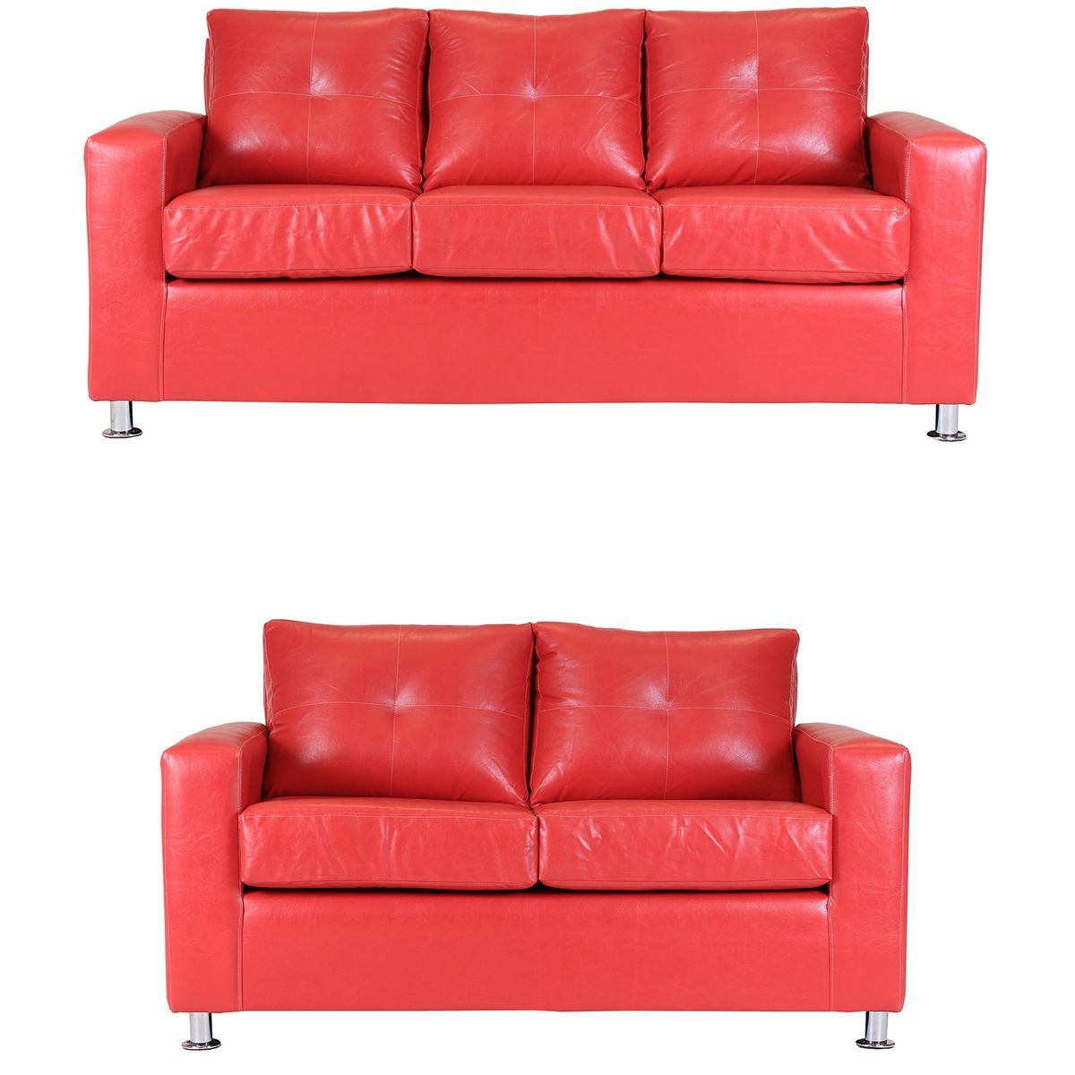 MUEBLES AMERICA - Living George 32 Cuero PU Rojo