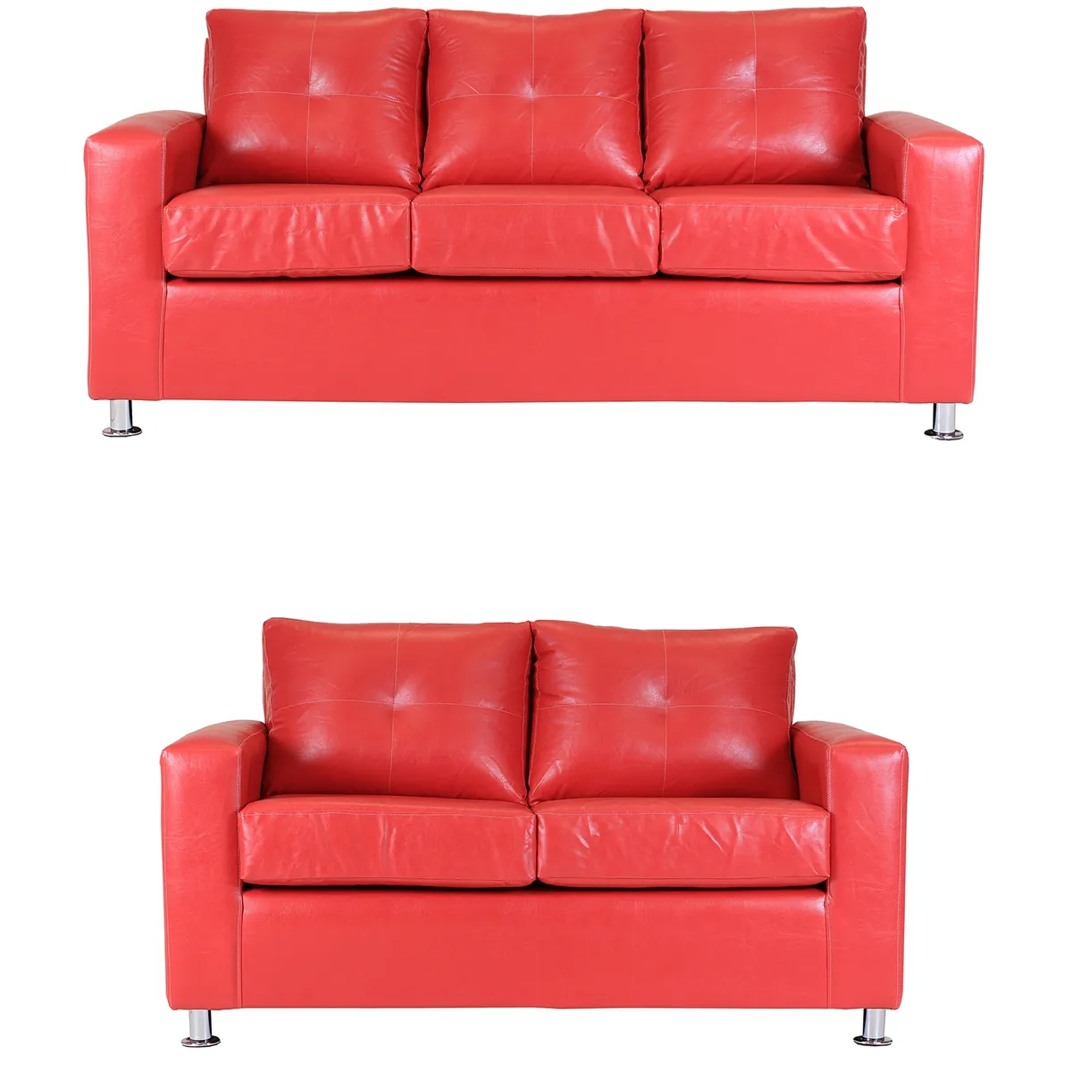 MUEBLES AMERICA - Living George 32 Cuero PU Rojo