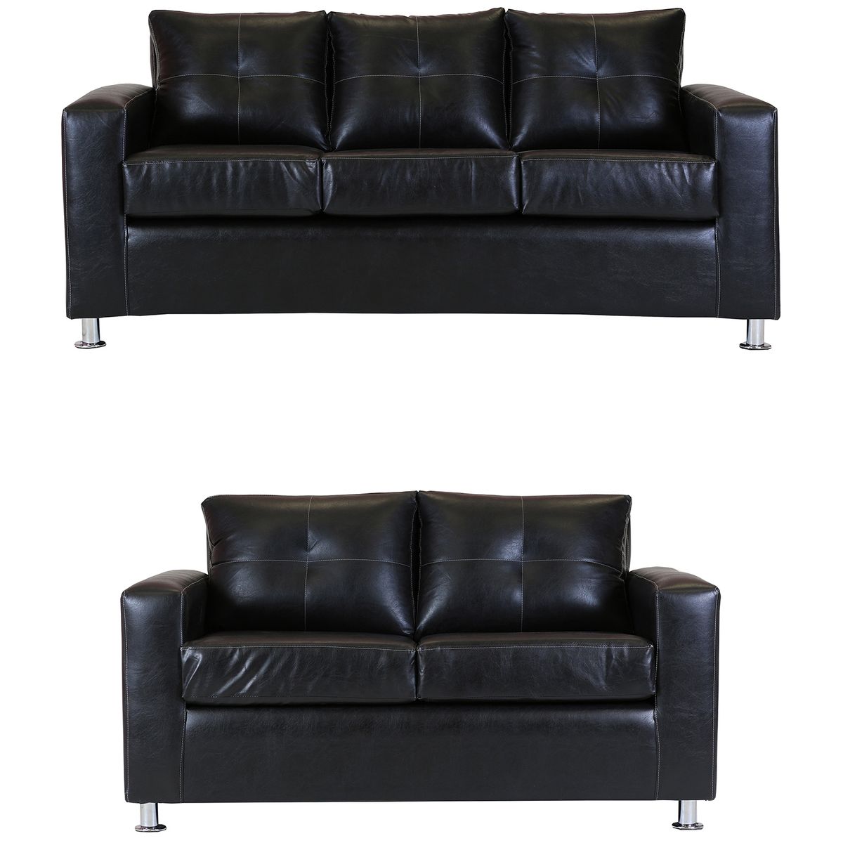 MUEBLES AMERICA - Living George 32 Cuero PU Negro