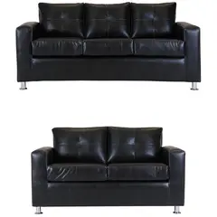 MUEBLES AMERICA - Living George 32 Cuero PU Negro