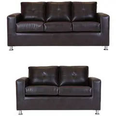 MUEBLES AMERICA - Living George 32 Cuero PU Café Moro