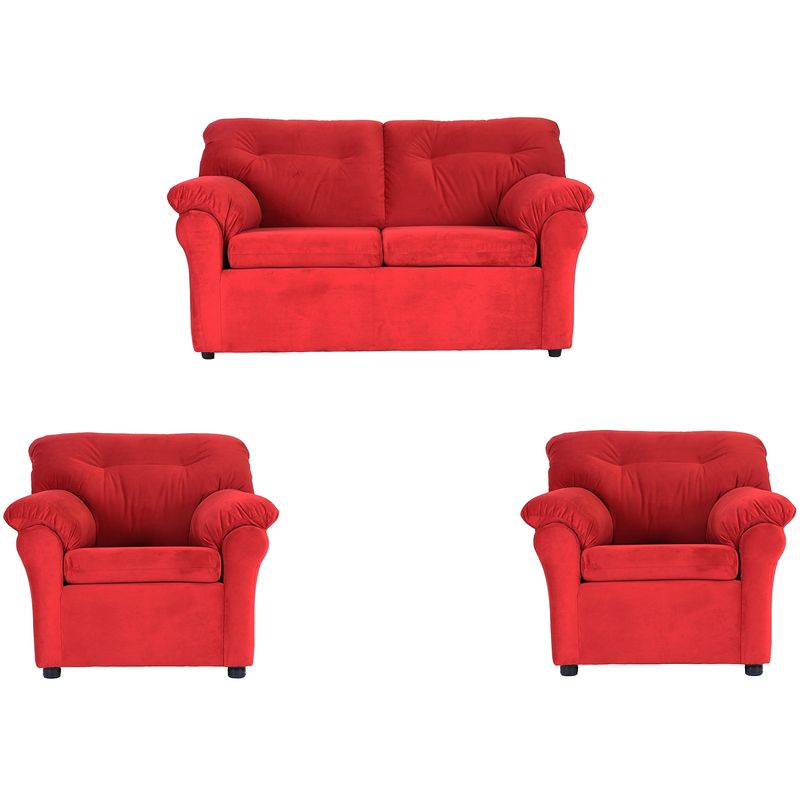 MUEBLES AMERICA - Living América 211 Tela Felpa Rojo