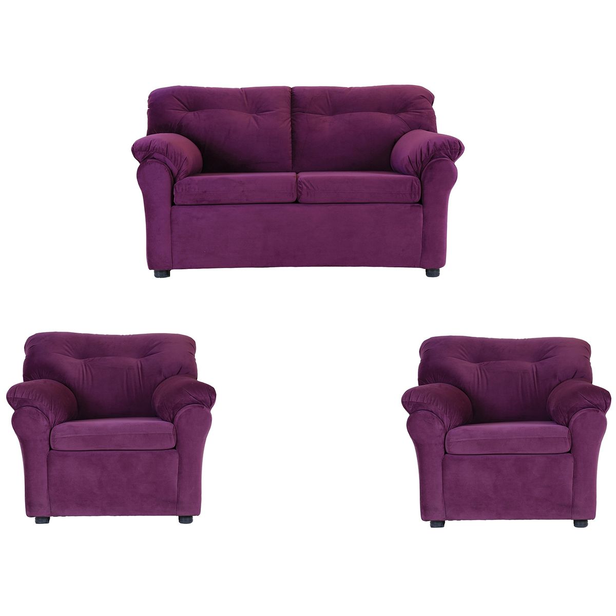 MUEBLES AMERICA - Living América 211 Tela Felpa Lila