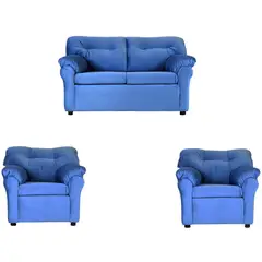 MUEBLES AMERICA - Living América 211 Tela Felpa Azul Petróleo