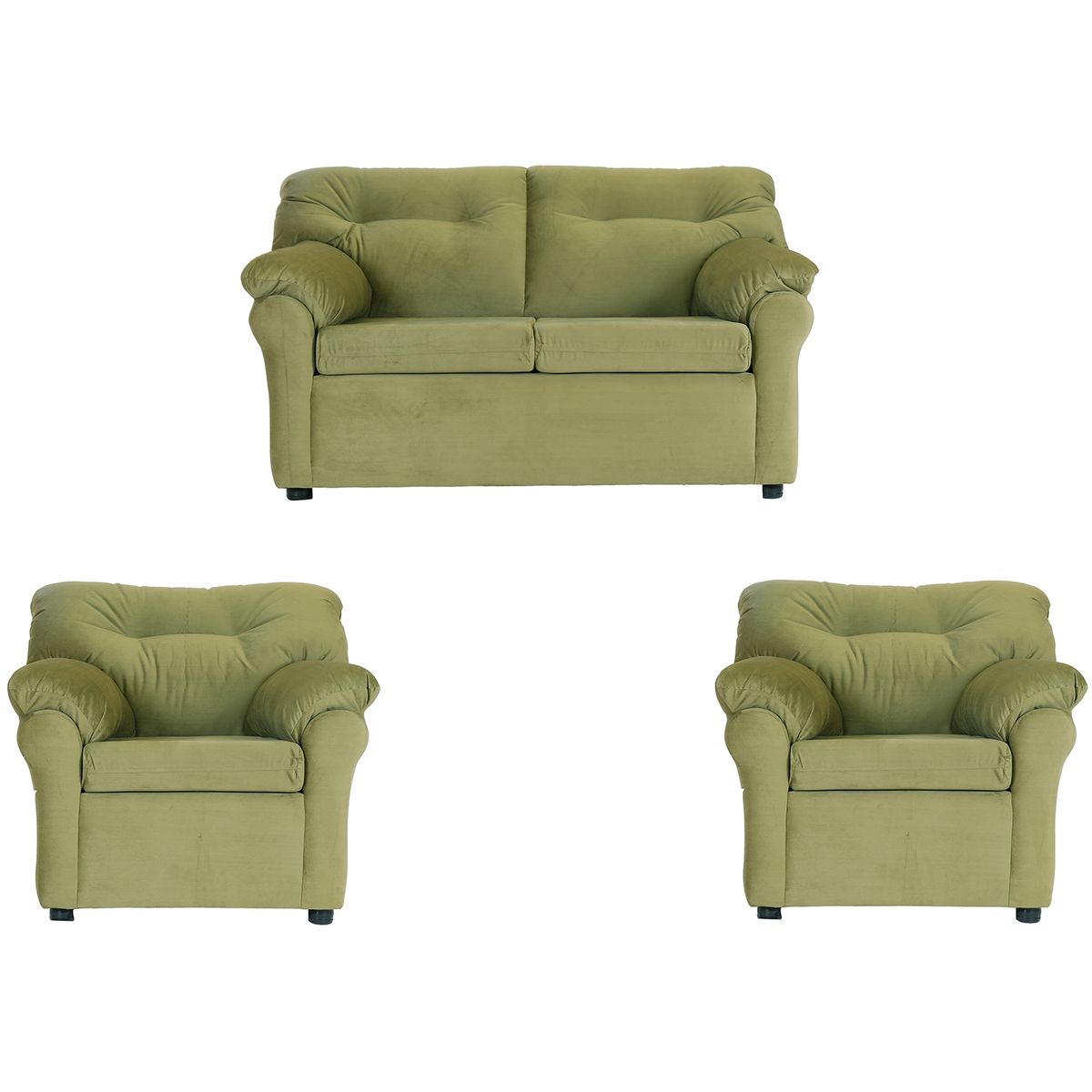 MUEBLES AMERICA - Living América 211 Tela Felpa Verde Musgo