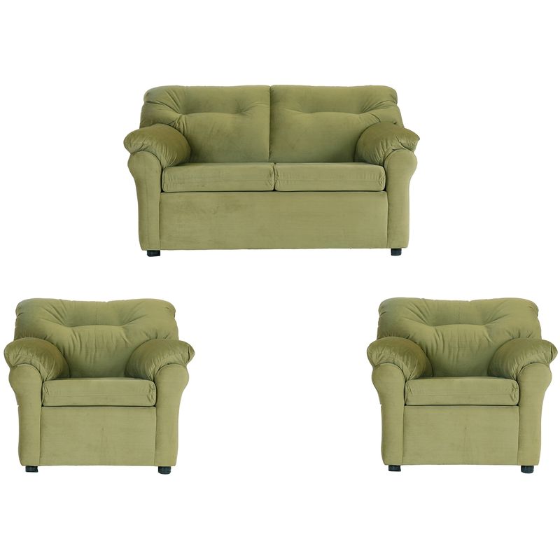 MUEBLES AMERICA - Living América 211 Tela Felpa Verde Musgo