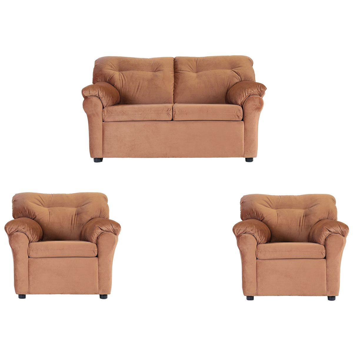 MUEBLES AMERICA - Living América 211 Tela Felpa Tostado