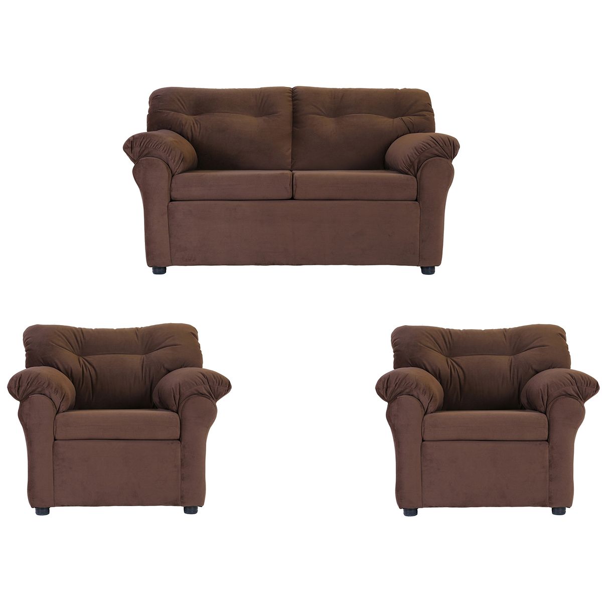 MUEBLES AMERICA - Living América 211 Tela Felpa Chocolate