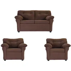 MUEBLES AMERICA - Living América 211 Tela Felpa Chocolate