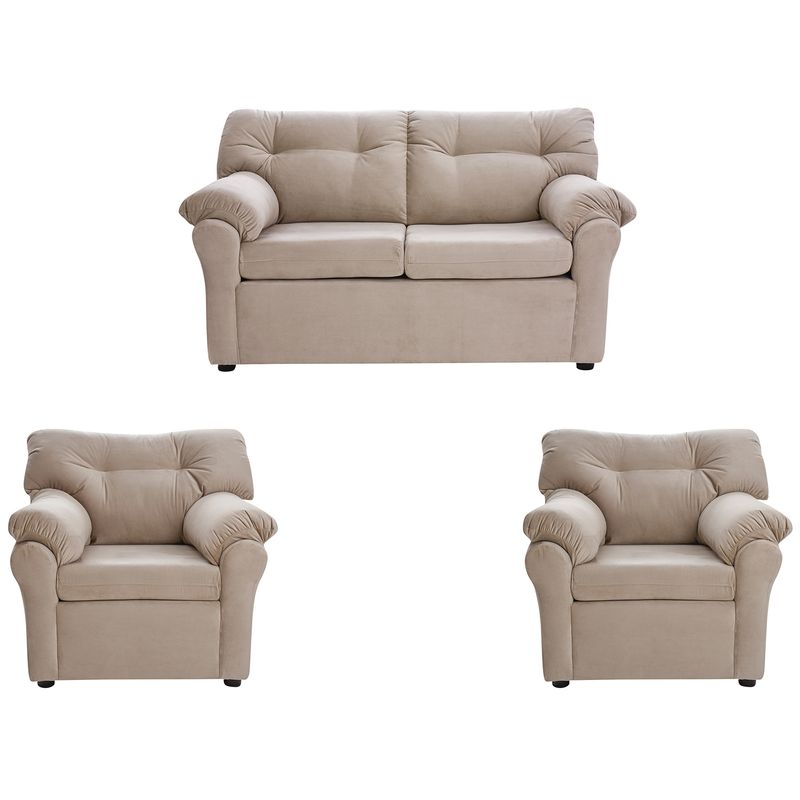 MUEBLES AMERICA - Living América 211 Tela Felpa Beige
