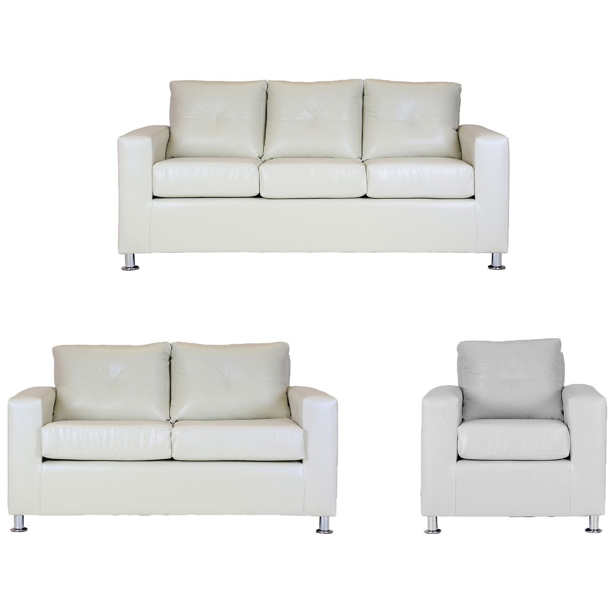 MUEBLES AMERICA - Living George 321 Cuero PU Beige