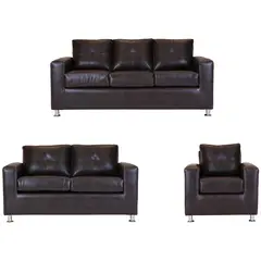 MUEBLES AMERICA - Living George 321 Cuero PU Café Moro