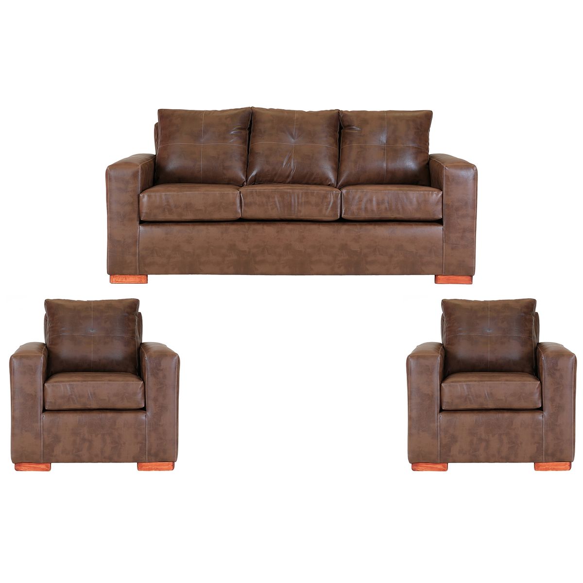 MUEBLES AMERICA - Living Franco 311 Cuero PU Caramelo