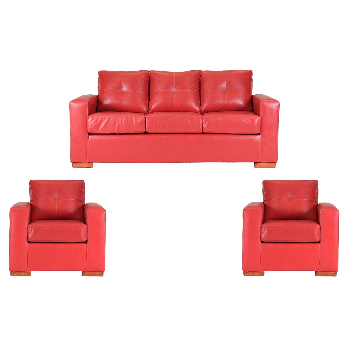 MUEBLES AMERICA - Living Franco 311 Cuero PU Rojo
