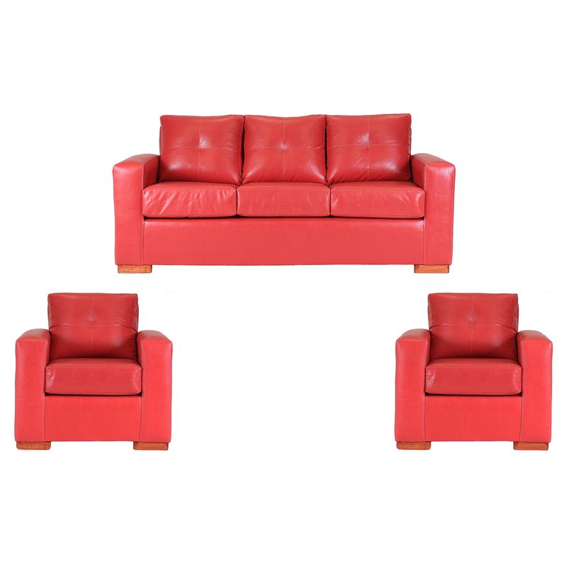 MUEBLES AMERICA - Living Franco 311 Cuero PU Rojo