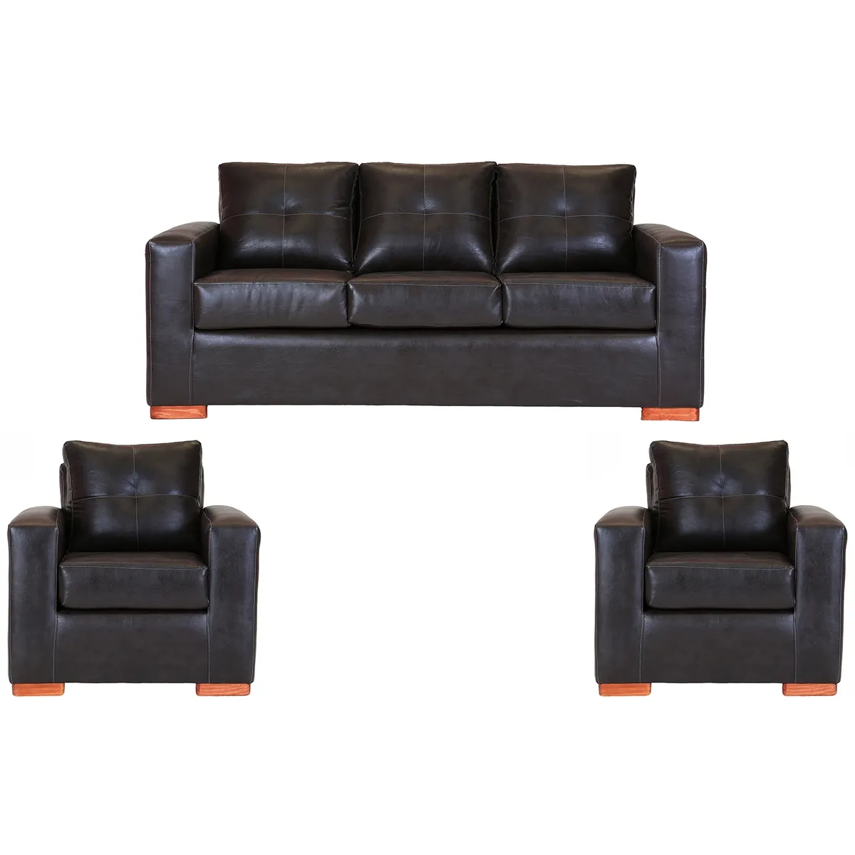 MUEBLES AMERICA - Living Franco 311 Cuero PU Chocolate