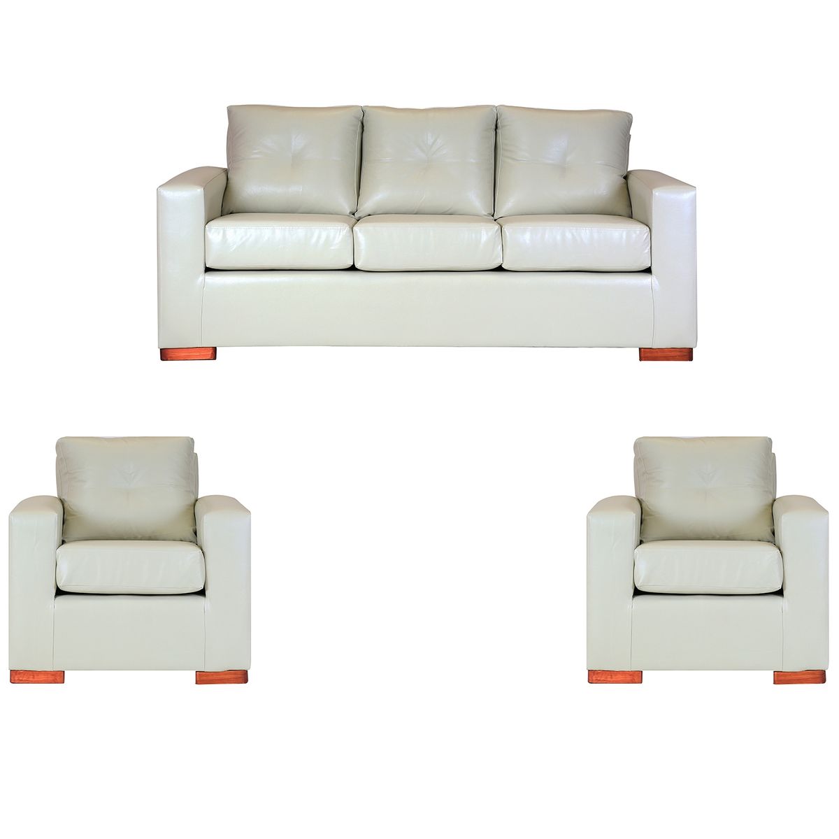 MUEBLES AMERICA - Living Franco 311 Cuero PU Beige