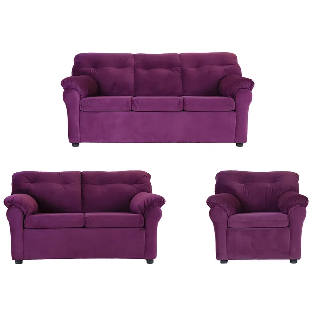 MUEBLES AMERICA - Living América 321 Tela Felpa  Lila