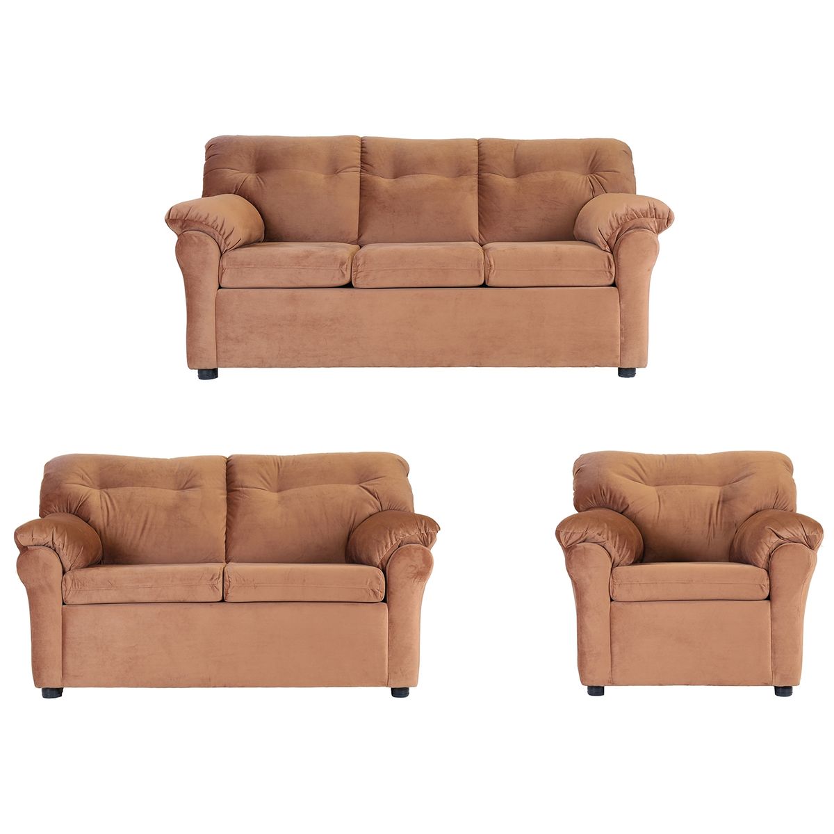 MUEBLES AMERICA - Living América 321 Tela Felpa Tostado