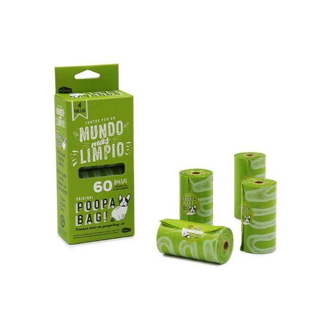 PET PRO - Bolsas Biodegradables Poopa Bag Perro - 4 Rollos x 15 bolsas