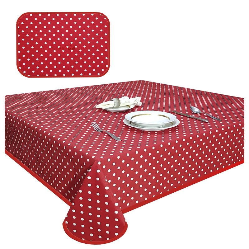 MAISONETTE - Mantel antimancha cuadrado 160x160 lun rojo…