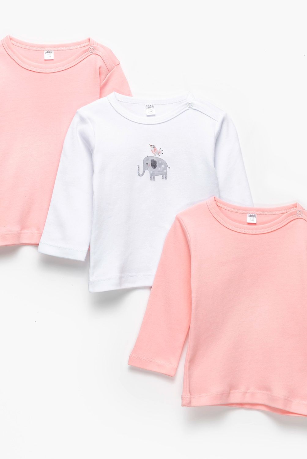 YAMP - Camisetas Pack De 3 Unidades Algodón Bebe Niña