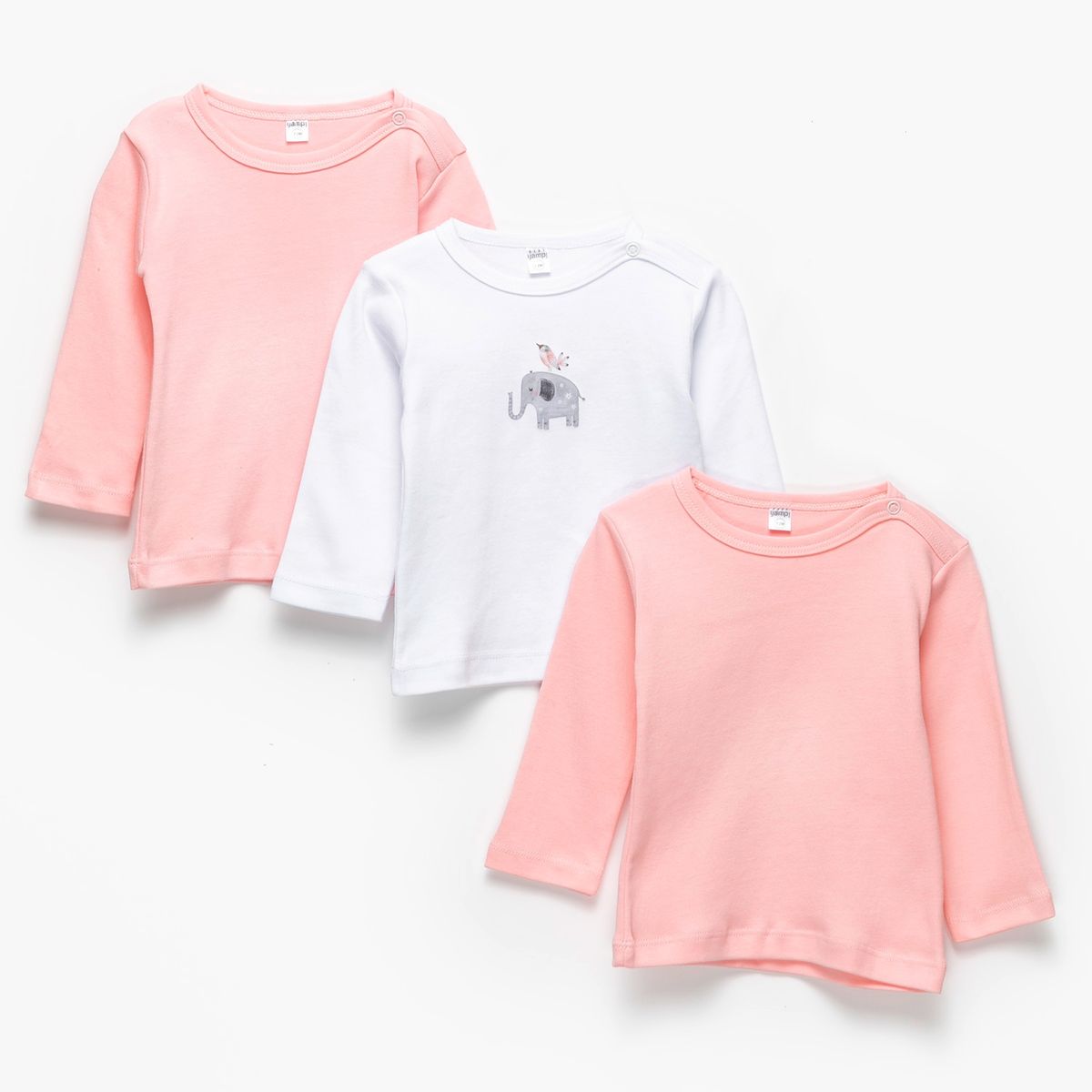 YAMP - Camisetas Pack De 3 Unidades Algodón Bebe Niña