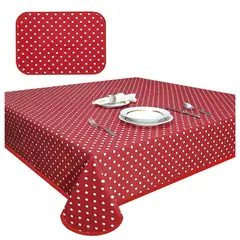 MAISONETTE - Mantel antimancha rectangular 400x180 lun rojo