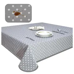 MAISONETTE - Mantel antimancha cuadrado 160x160 lun gris