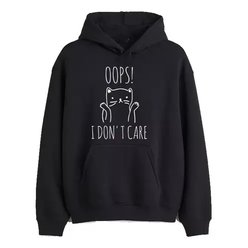 ROLY - Poleron Oops I Dont Care Cat Aesthetic Streetwear