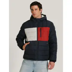 TOMMY HILFIGER - Parka Hoodie Quilted Con Logo Multicolor