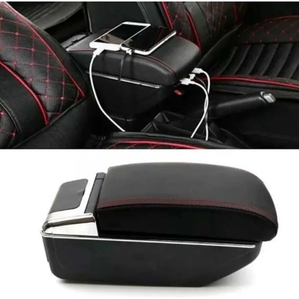 GENERICO - Apoya Brazo Para Auto Universal Base Extensible + 7 Usb