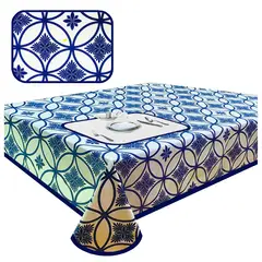 MAISONETTE - Mantel antimancha rectangular 270x180 vintage azul