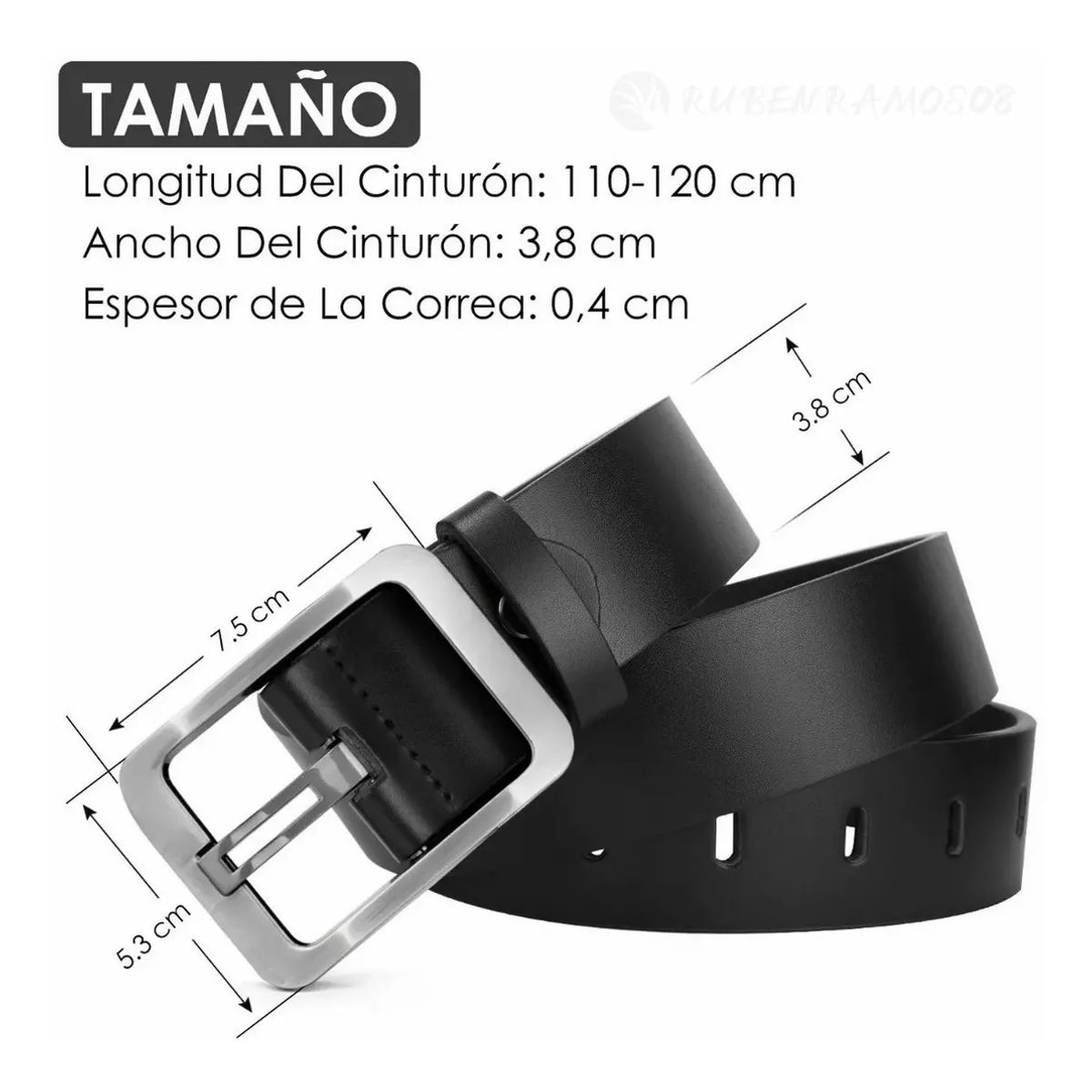 KUANGYE - Cinturones Para Hombre Tamaño Ajustable de eco-cuero