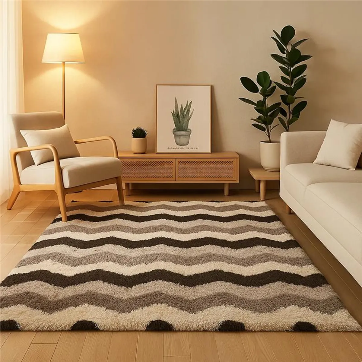 HOMER DESIGN - Alfombra 200x240cm Peluda Super Suave para living bajada de cama