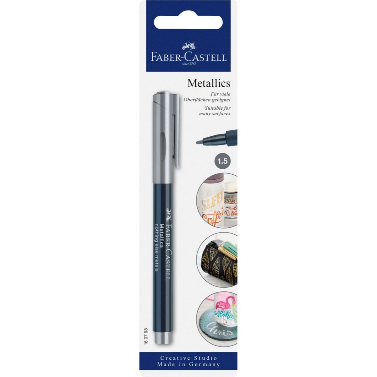 FABER-CASTELL - Marcador Metallics Faber-Castell Color Plata