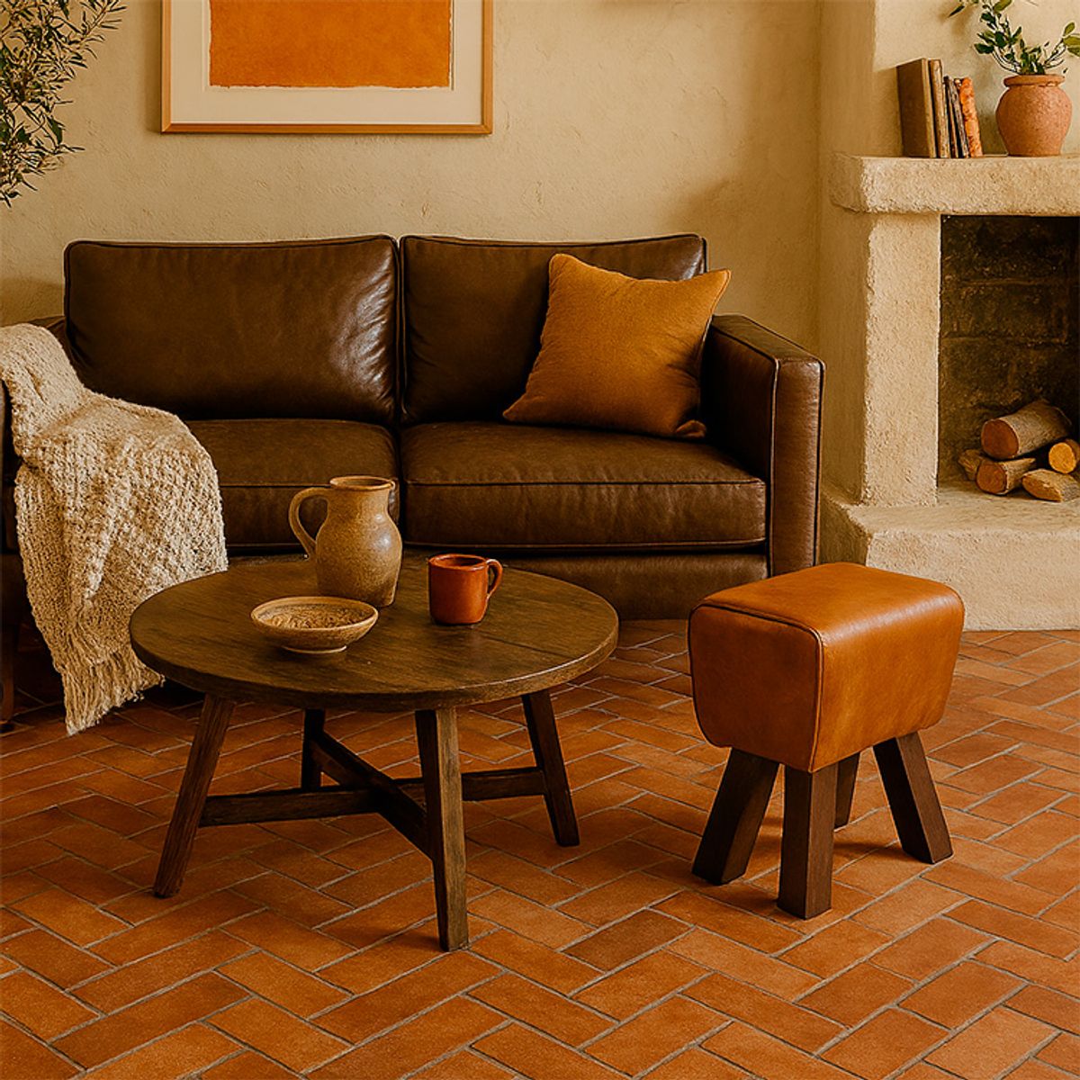 MEYA MUEBLES - Piso Latur de cuero y madera