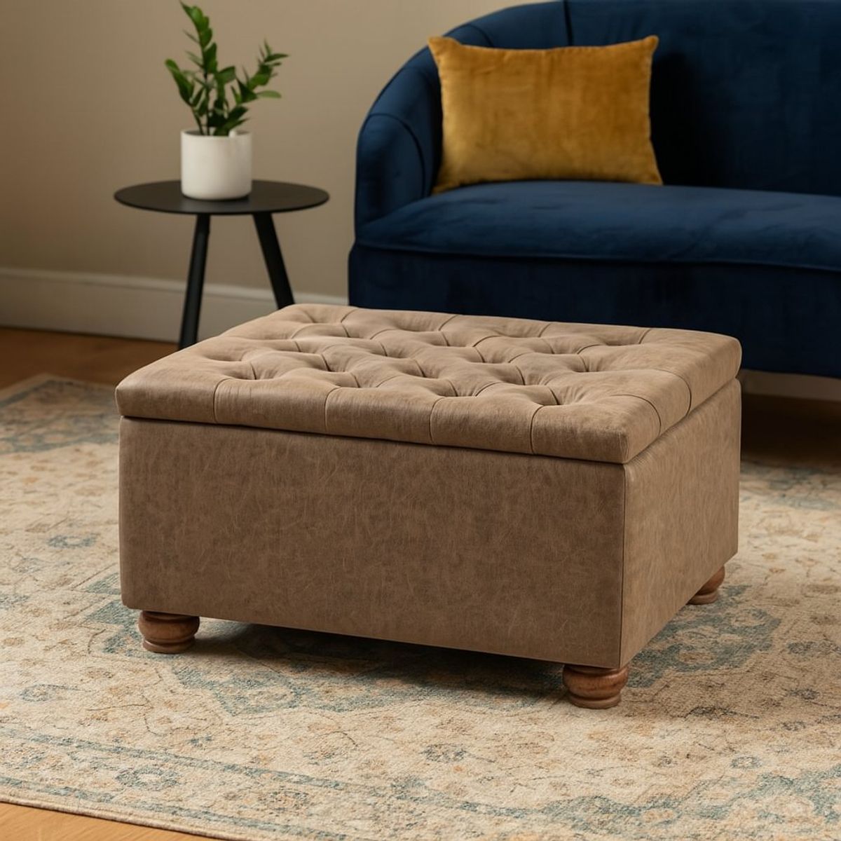 MEYA MUEBLES - Puff Liao estilo baul 41x69x58