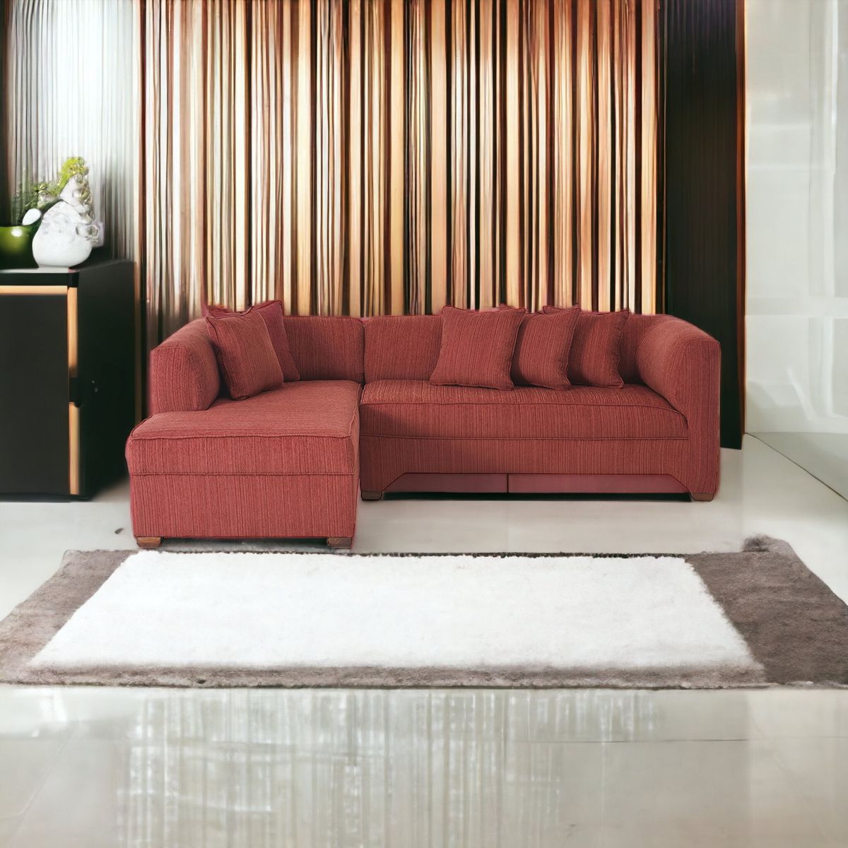 MUEBLES AMERICA - Seccional Metropolitan Izquierdo Chenille Burdeo