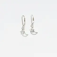 ROSETT - Aros con colgante de luna y estrella Plata ley 925