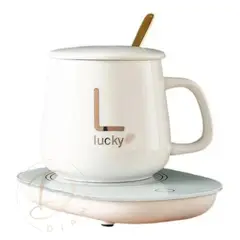 GENERICO - Taza Con Calentador De Cafe Te Tazas Calentadoras Electricas Blanca
