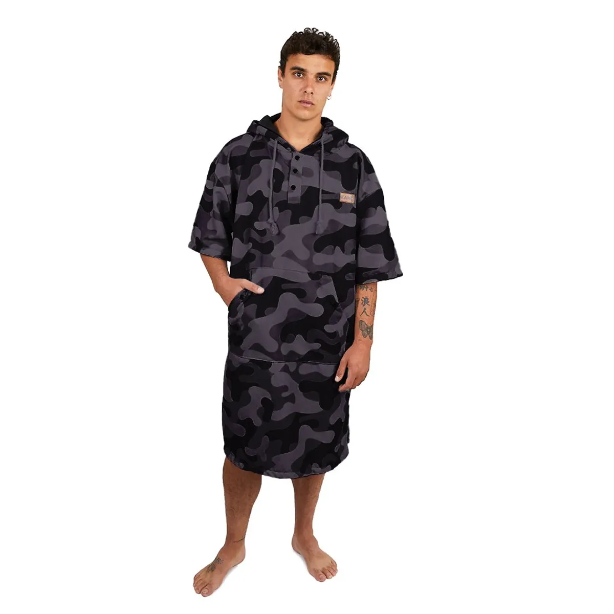 KANO - Poncho Cambiador de Surf Camo Negro Kano