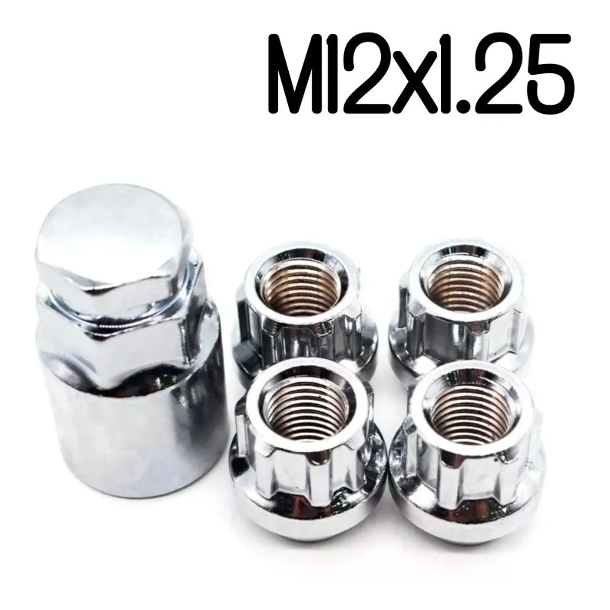 GENERICO - X4 Tuercas De Seguridad + Llave 12x1.25 Auto