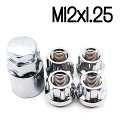 GENERICO - X4 Tuercas De Seguridad + Llave 12x1.25 Auto