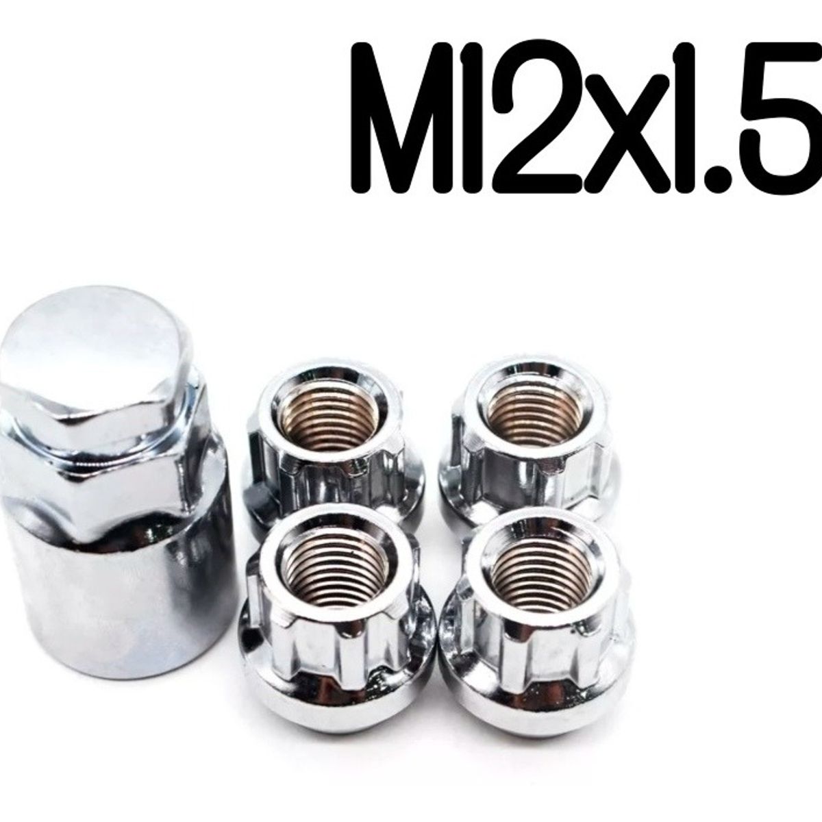 GENERICO - X4 Tuercas De Seguridad + Llave 12x1.5 Auto