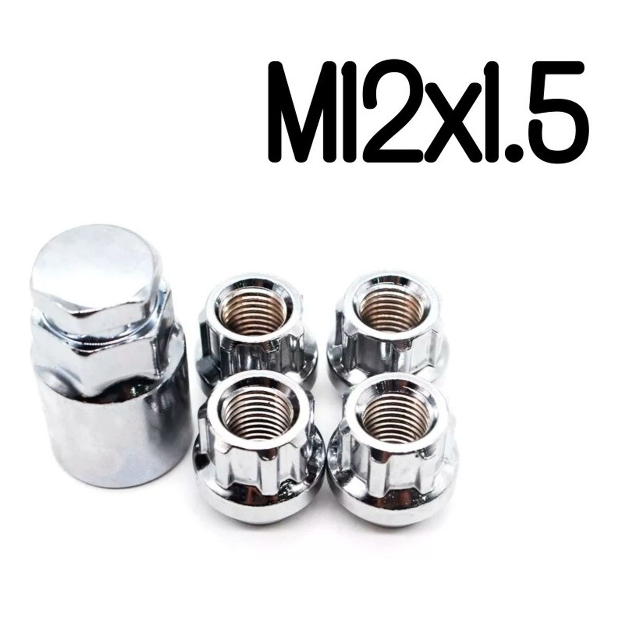 GENERICO - X4 Tuercas De Seguridad + Llave 12x1.5 Auto