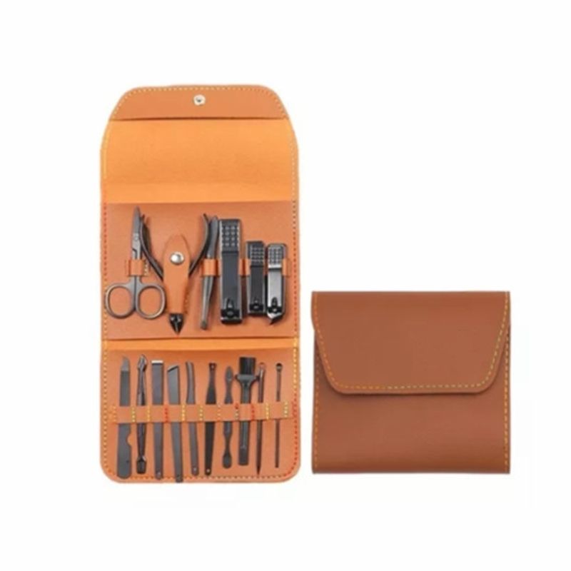 GENERICO - Set De Corta Uñas 16 Piezas - Cuidado Personal Manicure Marron