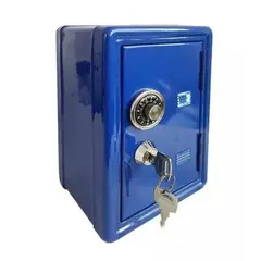 GENERICO - Caja Fuerte Metálica Pequeña Con Llave Para Dinero 18 X12 Cm