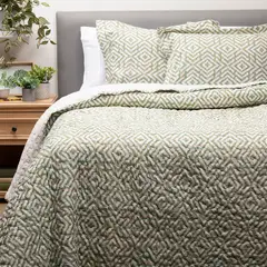 ZAHR - Cubrecama Sherpa Estampado Verde