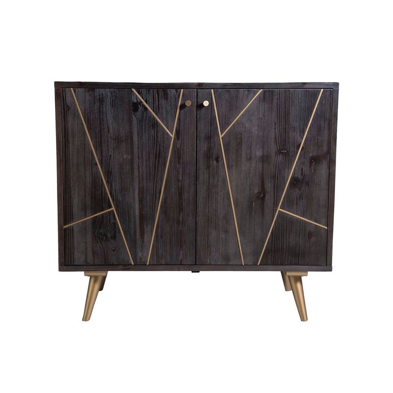 MEYA MUEBLES - Comoda Mong de madera color negro 90x102x50